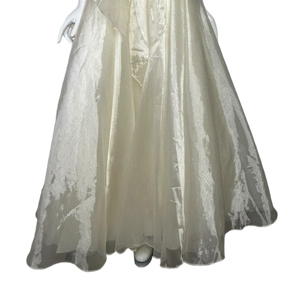 Vintage Ballgown JS Collections Cream Sz M/L Evening Dress Fairy Romantic - Picture 11 of 16